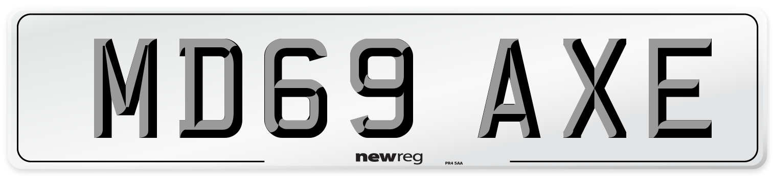 MD69 AXE Number Plate from New Reg